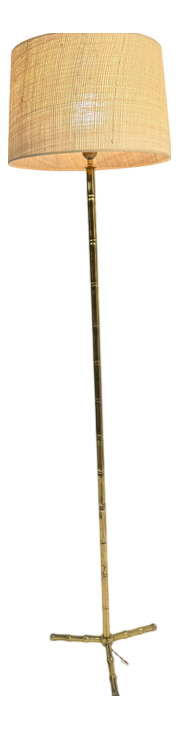 Bronze Floor Lamp with Faux Bamboo Accents from Maison Bagues, 1950