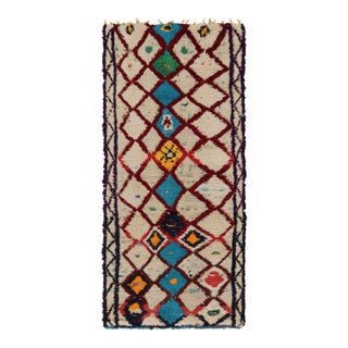 Vintage Moroccan Runner Rug With Colorful Diamond Patterns, From Rug & Kilim For Sale