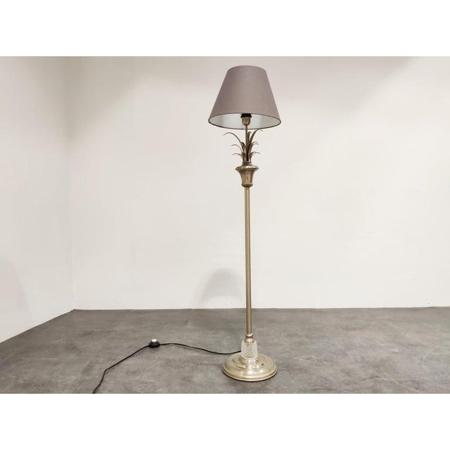 Brown Vintage Pineapple Leaf Floor Lamp, 1970s For Sale - Image 8 of 10