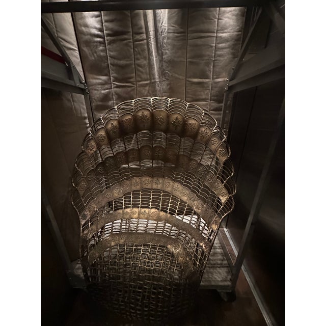 Mid 20th Century Mid 20th Century Wrought Iron Peacock Chair For Sale - Image 5 of 13