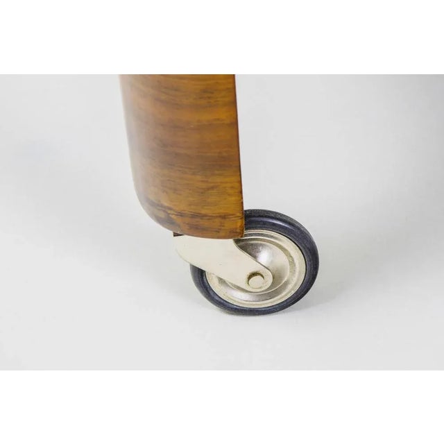 Brown Art Deco Trolley attributed to Thonet in Walnut, Chrome & Steel, Czech, 1930s For Sale - Image 8 of 10