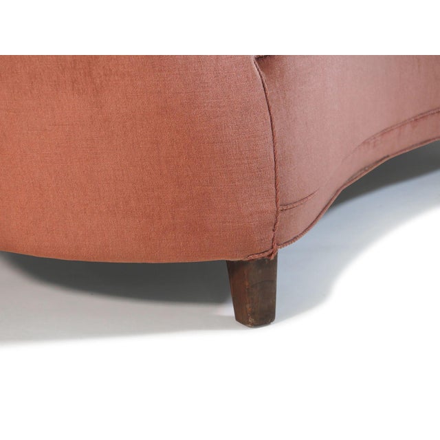 1930's Danish Deco Curved Sofa in Original Pink Mohair For Sale - Image 13 of 13