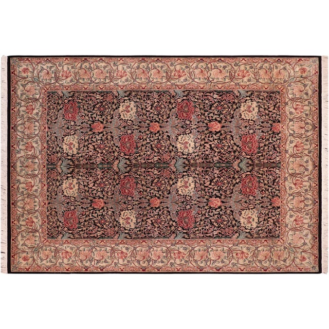 Black Shabby Chic 1990's Pak-Persian Black/Beige Wool Rug - 8'3'' X 10'3'' For Sale - Image 8 of 9