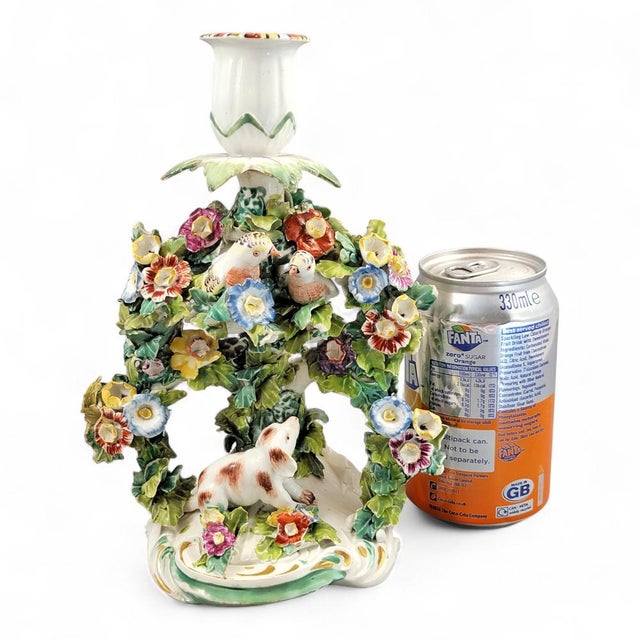 Derby Porcelain Fable Candlestick with Dog and Birds, 1760 For Sale - Image 13 of 14