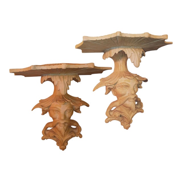 Transform Your Walls Into a Gallery of Classical Artistry With This Striking Pair of Vintage Baroque-Style Architectural Wall Sconces. For Sale