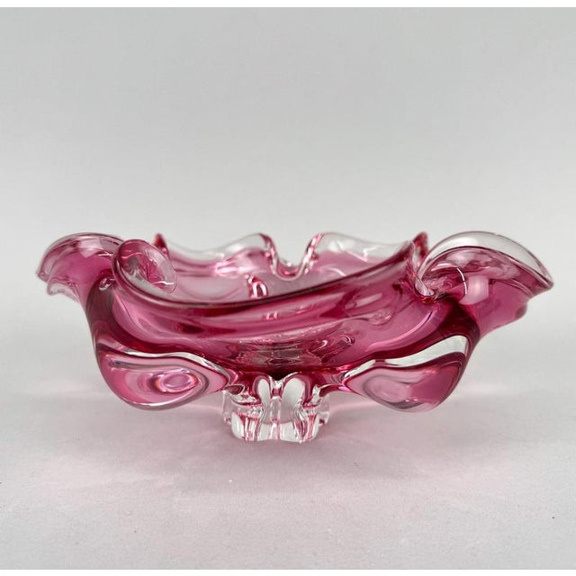 Vintage Art Glass Bowl attributed to Josef Hospodka for Chribska Glassworks, 1960s For Sale - Image 4 of 7