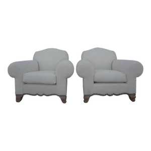 Pair of French Club Chairs or Lounge Chairs by Jacques Adnet