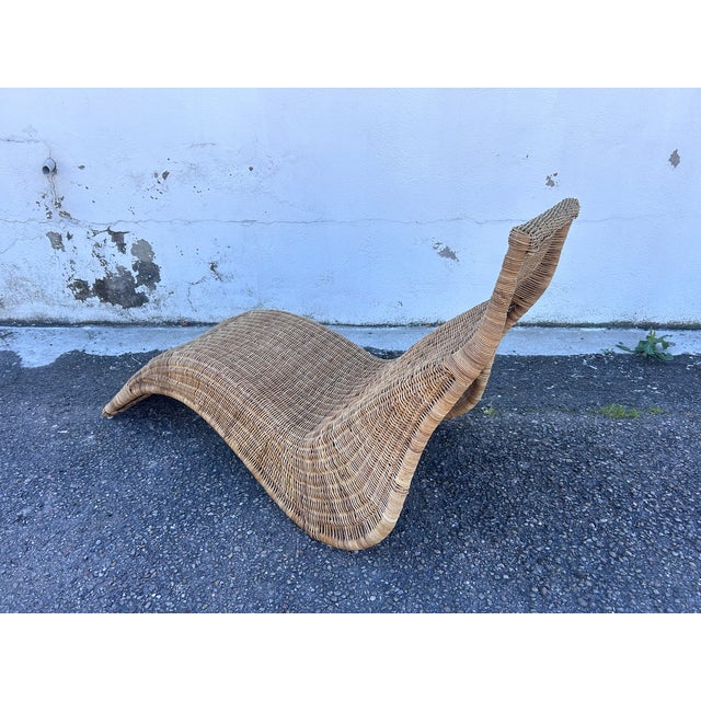 Ikea Wicker Chaise Lounge by Carl Öjerstam for Ikea, 1990s For Sale - Image 4 of 16