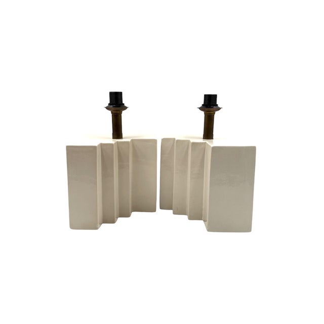 Set of 2 Hollywood Regency Ceramic Table Lamps, France 1970s For Sale - Image 6 of 12