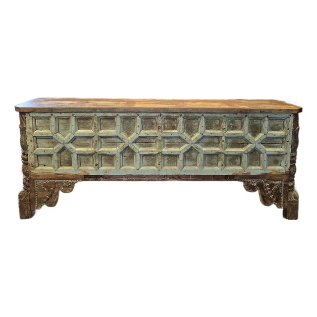 1990s Reclaimed Indian Architectural Console / Sideboard For Sale