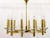 1970s Italian Mid-Century Brass Textured Glass Discs Chandelier attributed to Sciolari, 1970 For Sale - Image 5 of 11