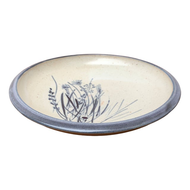 Vintage Ceramic Bowl with Flower Motifs, 1970s For Sale