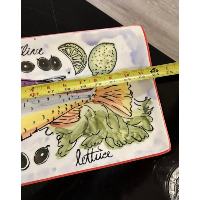 1990s 1990s Antica Fornace Italy Large Fish Platter 24in Hand Painted For Sale - Image 5 of 5