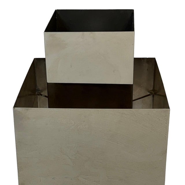 Mid 20th Century Polished Chrome Cubist Table Lamps, After Willy Rizzo - a Pair For Sale - Image 12 of 13