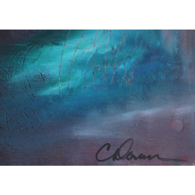 Mid 20th Century Mid 20th Century "Dreaming in the Blue" Abstract Oil Painting For Sale - Image 5 of 7