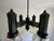 Mid-Century Modern Four-Light Chandelier with Glass Shades from Svetila Kozole, Yugoslavia, 1975 For Sale - Image 9 of 18