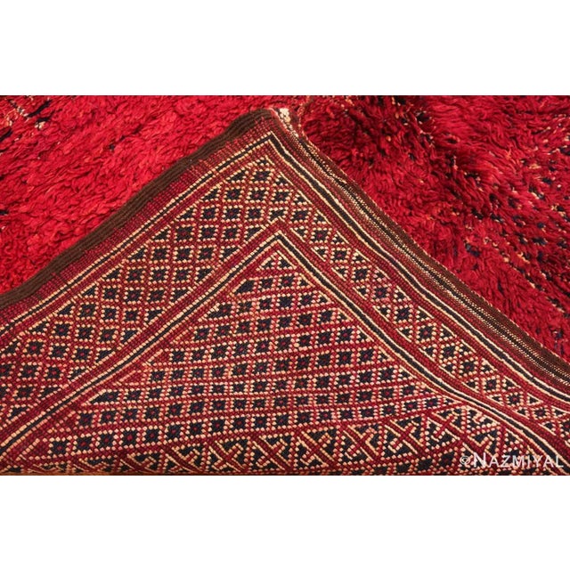 Nazmiyal Collection Abstract Vintage Red Moroccan Rug For Sale - Image 4 of 7