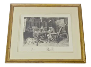 1900s Figurative Etching by James Fagan After Ernest Meissonier, Framed