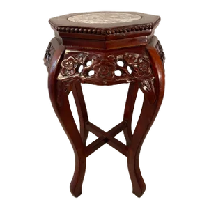 Mid 20th Century Carved Rosewood Plant Stand Side Table