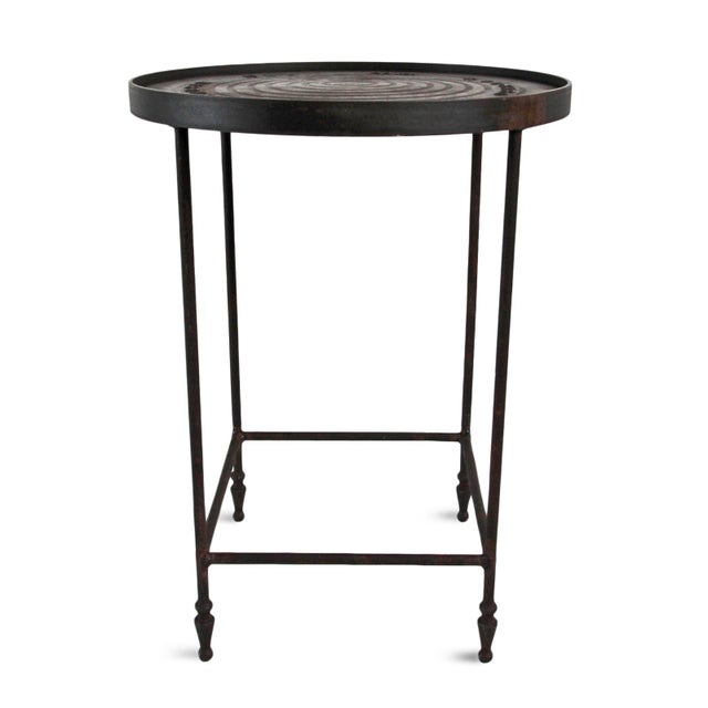 American Vintage Industrial Iron Manhole Accent Table For Sale - Image 3 of 4