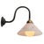 Cast Iron Wall Sconce with White Marble Effect Glass Shade For Sale - Image 4 of 8