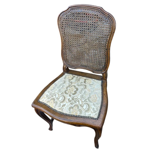 Vintage Walnut Louis XV Writing Desk and Chair Made in Italy - Mid 20th Century For Sale In Saint Louis - Image 6 of 7