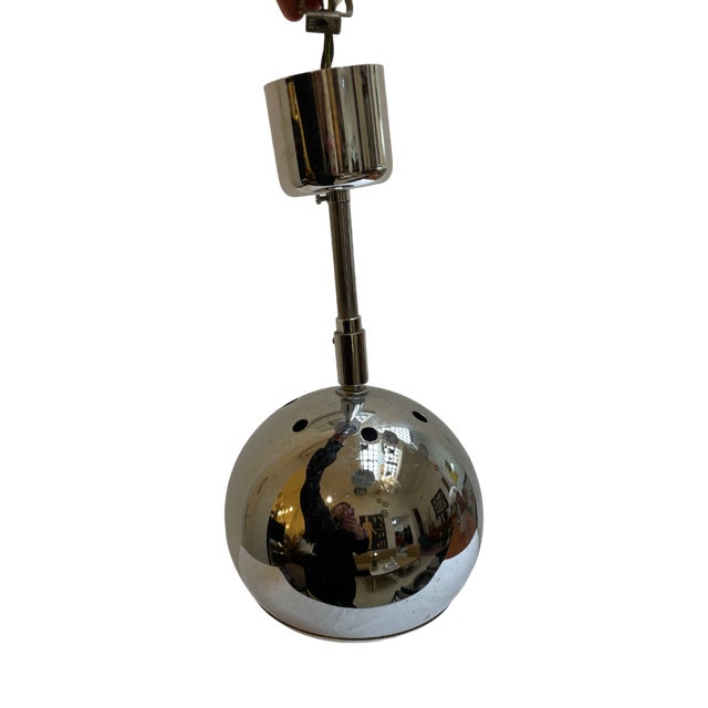 Mid-Century Chrome-Plated Ball Ceiling Lamp, 1970s For Sale