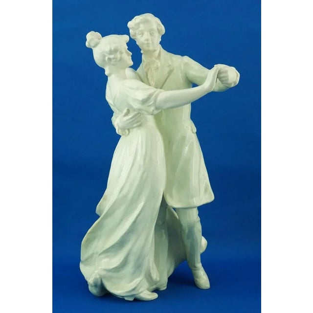Large Art Nouveau Sculpture Depicting a Dancing Couple by E. Tell for Goldscheider, Austria, Early 1900s For Sale - Image 11 of 18