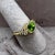 Syna Yellow Gold Peridot Cushion Ring with Diamonds For Sale - Image 4 of 6