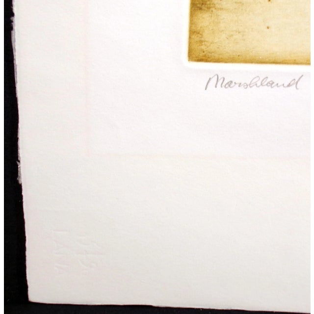 Printmaking Materials Realist Olga Poloukhine "Marshland" Hand Signed Ltd Ed Art Etching 1982 For Sale - Image 7 of 8