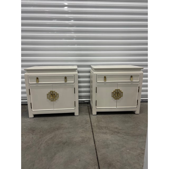 Wood 1980s Vintage Chin Hua Nightstands by Century Furniture- A Pair For Sale - Image 7 of 12