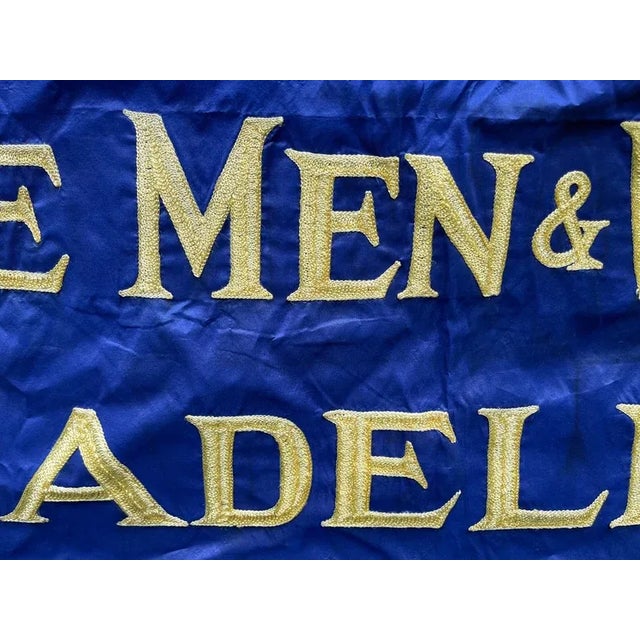 Rare 1940s American Minute Men Chainstitch Revolutionary Flag Banner Bicentennial For Sale In Philadelphia - Image 6 of 8