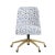 Spritely Home Brynn Office Chair with Gold Base in Brush Cheetah Sm Blue For Sale - Image 4 of 6
