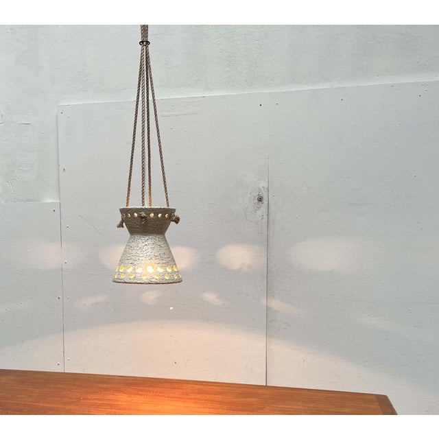 Mid-Century Modern Danish White Studio Pottery Pendant Lamp, 1960s For Sale - Image 17 of 18