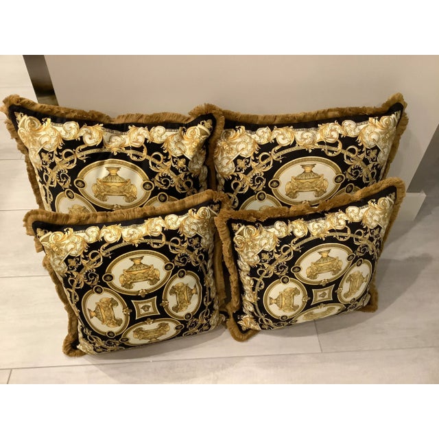 Lion and Urn Versace XL Pillows - a Pair For Sale - Image 10 of 13