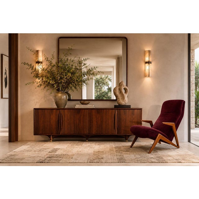 Brazilian Modern Imbuia Wood & Mohair Lounge Armchair, Att. José Zanine Caldas, 1950s – Lot 881 For Sale - Image 4 of 18
