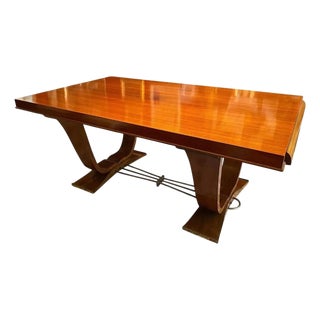 Jules Leleu Style Extendable French Art Deco Rosewood Dining Table Circa 1930 For Sale