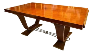 Jules Leleu Style Extendable French Art Deco Rosewood Dining Table Circa 1930