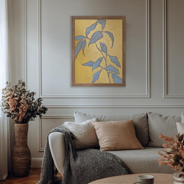 Abstract Botanical Acrylic Painting on Canvas, Framed Original Modern Organic Art by Tatiana Duperault For Sale - Image 4 of 5