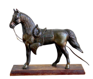 Vintage Mid-Century Western Horse Tv Lamp With Jeweled Saddle Accent, Circa 1950s–1960s