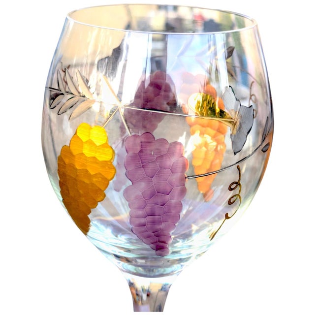 Mirage by Monarch Handblown Etched Crystal Wine Glass 9.5" Inch - Set of 6 For Sale - Image 11 of 11