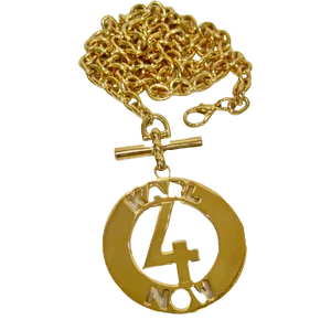 1980s Karl Lagerfeld # 4 Karl Now Gold Plated Necklace