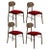 Aqua Bokken Upholstered Chairs in Caneletto, Red by Colé Italia, Set of 4 For Sale - Image 8 of 8