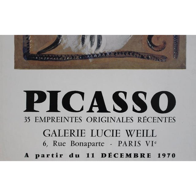 Exhibition Picasso at Galerie Lucie Weill Paris Exhibition Poster, 1970 For Sale - Image 9 of 11