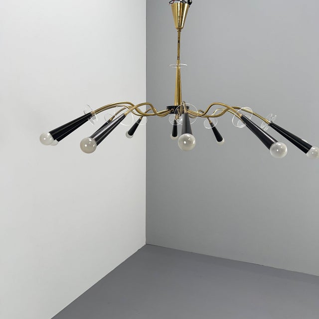 Metal Vintage German Sputnik Pendant Light with Acrylic Glass Panels, 1950s For Sale - Image 7 of 9