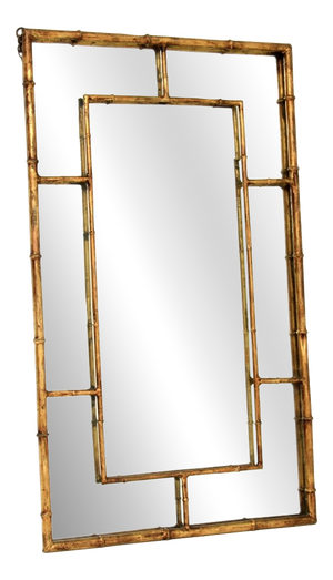 Vintage Italian Gilt Metal Mirror, 1971
