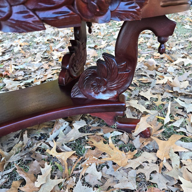 Mahogany Coffee Table With Marble Top and Lower Shelf For Sale - Image 6 of 6