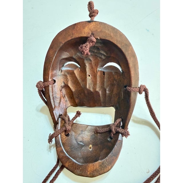 Vintage Korean Hahoe Yangban Hand-Carved Wood Mask With Articulated Jaw For Sale In Portland, OR - Image 6 of 8