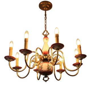 Dutch Painted Eight-Armed Chandelier For Sale