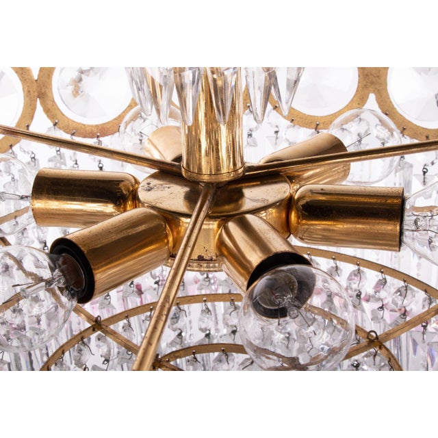 German Jewel Chandelier in Swarovski Crystal and Brass, 1960s For Sale - Image 14 of 16